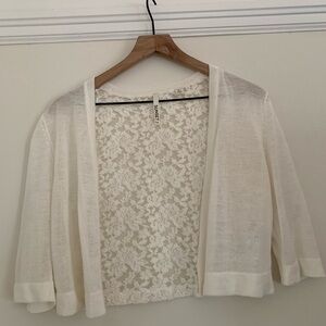 White Lace Open Cardigan